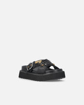 Woven nappa leather slip-on sandals with metallic rings - | Pinko