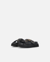 Woven nappa leather slip-on sandals with metallic rings - | Pinko