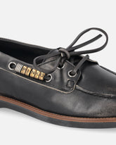 Mocassini in pelle con applicazioni gioiello - | Pinko