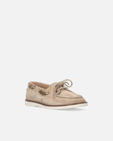 Mocassins en daim avec applications bijou - | Pinko