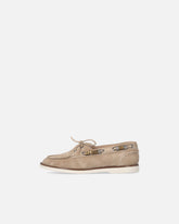 Mocassins en daim avec applications bijou - | Pinko