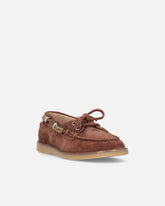 Suede moccasins with jewel details - | Pinko