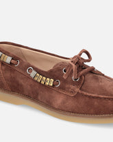 Suede moccasins with jewel details - | Pinko