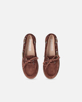 Mocassini in suede con applicazioni gioiello - | Pinko