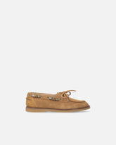 Suede moccasins with jewel details - | Pinko