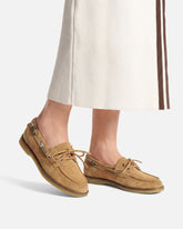 Suede moccasins with jewel details - | Pinko