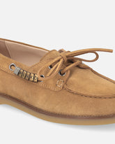 Suede moccasins with jewel details - | Pinko