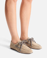 Mocassini in suede con lacci multicolor - | Pinko