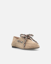 Mocassini in suede con lacci multicolor - | Pinko