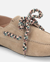 Mocassini in suede con lacci multicolor - | Pinko