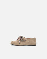 Mocassini in suede con lacci multicolor - | Pinko