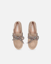Suede moccasins with multicoloured laces - | Pinko