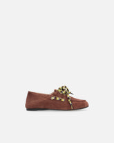 Suede moccasins with multicoloured laces - | Pinko