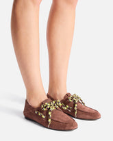 Suede moccasins with multicoloured laces - | Pinko