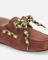 Suede moccasins with multicoloured laces - | Pinko