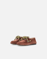 Suede moccasins with multicoloured laces - | Pinko