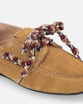 Suede moccasins with multicoloured laces - | Pinko