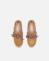 Mokassins aus Wildleder mit mehrfarbigen Schnürsenkeln - | Pinko