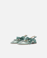 Slingback ballerinas with ties - Sage Green | Pinko