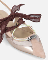 Slingback ballerinas with ties - Pink | Pinko