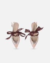 Baleriny typu slingback ze sznurowadłami - | Pinko