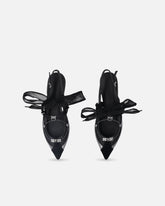 Slingback ballerinas with ties - | Pinko