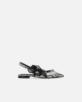 Slingback ballerinas with python print and ties - Grey | Pinko