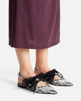 Slingback ballerinas with python print and ties - Grey | Pinko