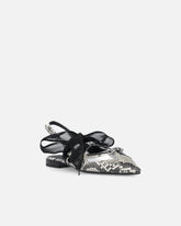 Slingback ballerinas with python print and ties - Grey | Pinko