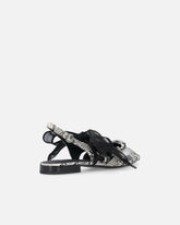 Baleriny typu slingback z nadrukiem pytona i sznurowadłami - | Pinko