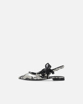 Slingback ballerinas with python print and ties - Grey | Pinko