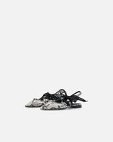Slingback ballerinas with python print and ties - Grey | Pinko