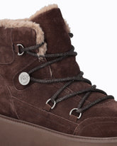 Bottines en daim doublées de fourrure synthétique - Marron | Pinko