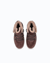 Bottines en daim doublées de fourrure synthétique - Marron | Pinko