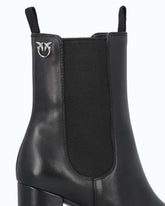 Leather ankle boots with heel - Black | Pinko