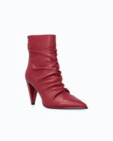 Nappa leather ankle boots with high heel and pointed toe - Red | Pinko