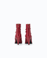 Nappa leather ankle boots with high heel and pointed toe - Red | Pinko
