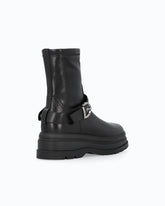 Leather ankle boots with strap - Black | Pinko