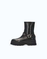 Leather ankle boots with strap - Black | Pinko
