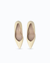 Leather court shoe with logo on the heel - Trasparente | Pinko