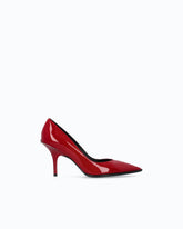 Décolleté in pelle effetto vernice - Rosso | Pinko