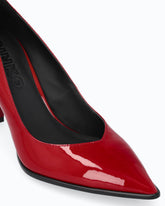 Décolleté in pelle effetto vernice - Rosso | Pinko