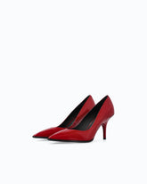 Décolleté in pelle effetto vernice - Rosso | Pinko