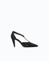 Zapatos de salón de piel con tira en T y tacón alto - | Pinko