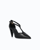 Zapatos de salón de piel con tira en T y tacón alto - | Pinko