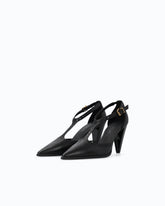 Zapatos de salón de piel con tira en T y tacón alto - | Pinko