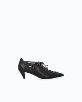 Nappa-Pumps mit Schnürung und Kegelabsatz - | Pinko