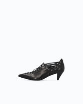 Nappa-Pumps mit Schnürung und Kegelabsatz - | Pinko