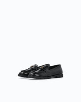 Ledermokassin mit Logo und Kampfstiefel-Sohle - Schwarz | Pinko