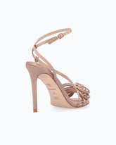 Satin stiletto sandal with strass bow - | Pinko